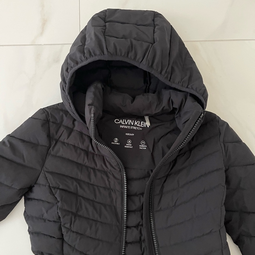 Calvin Klein Women's Black Hooded Puffer Jacket XS - Picture 7 of 11